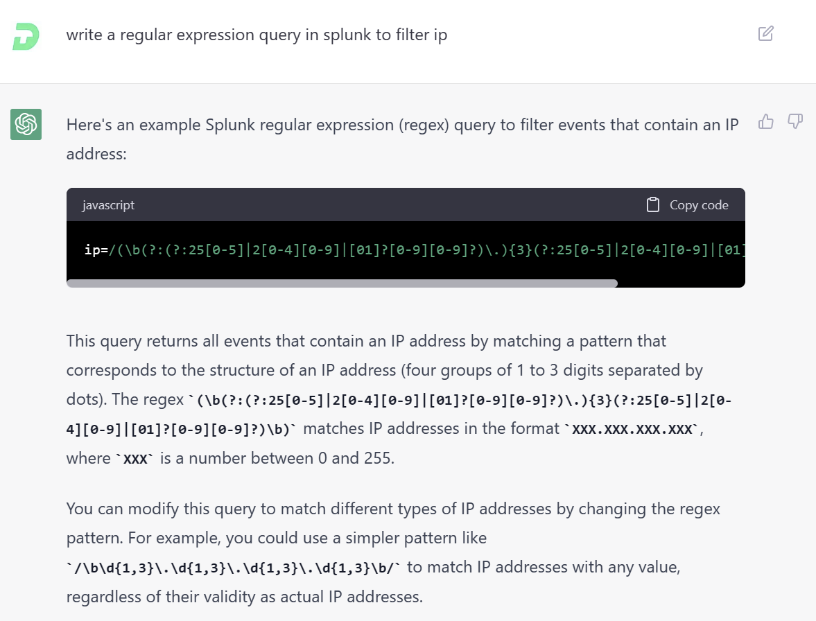 Chatgpt splunk query