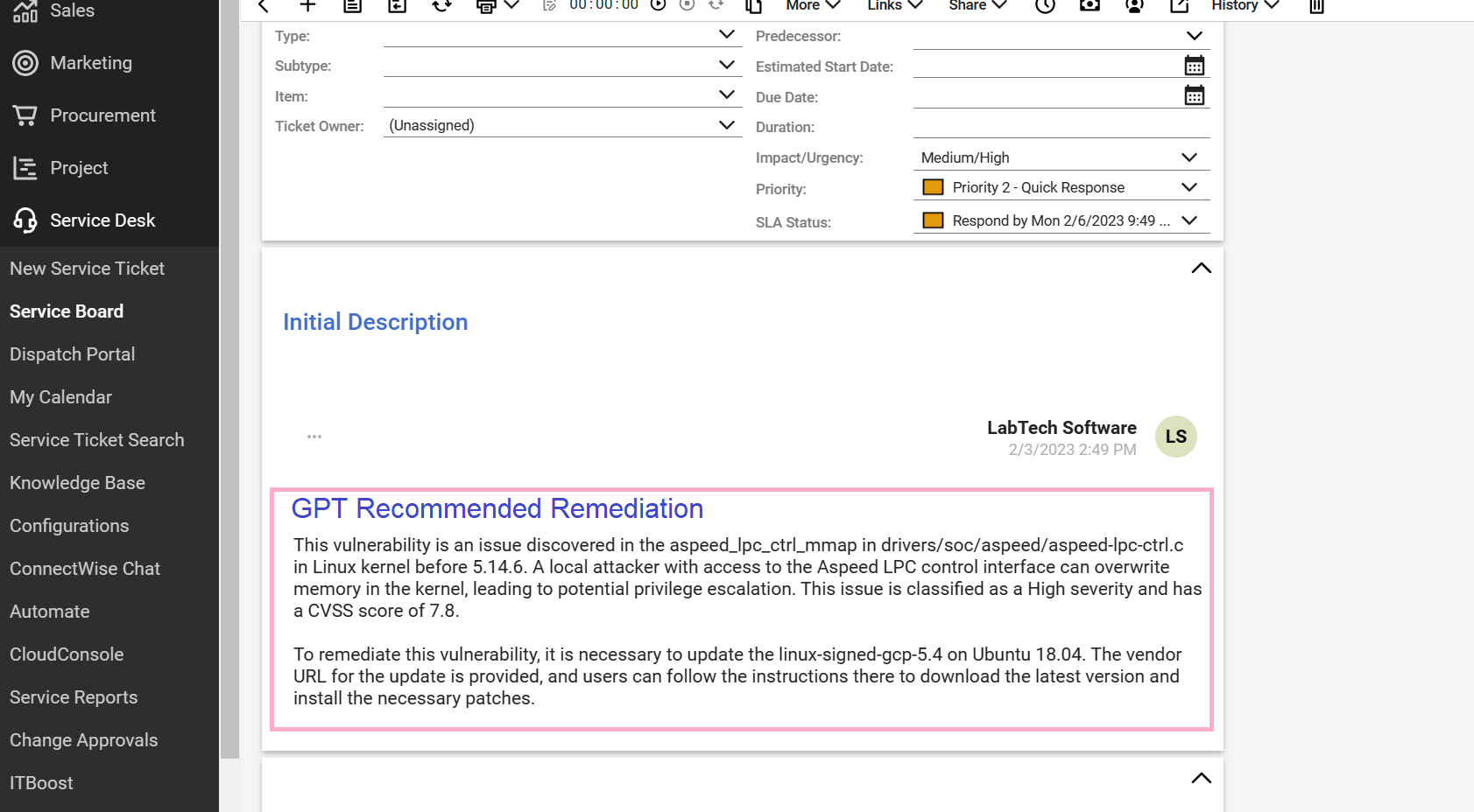 GPT Recommended Remediation