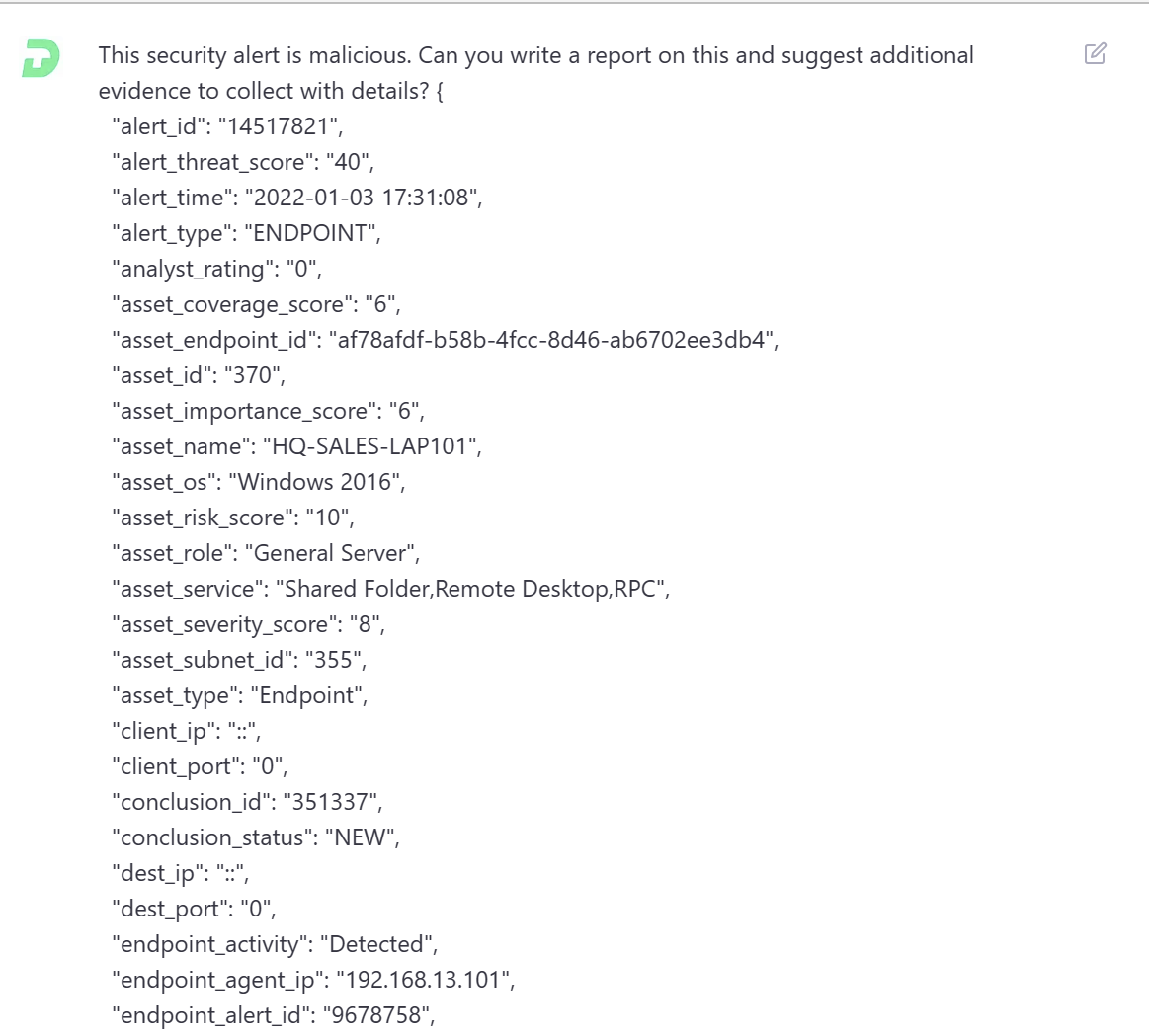 chatgpt for security alert investigation