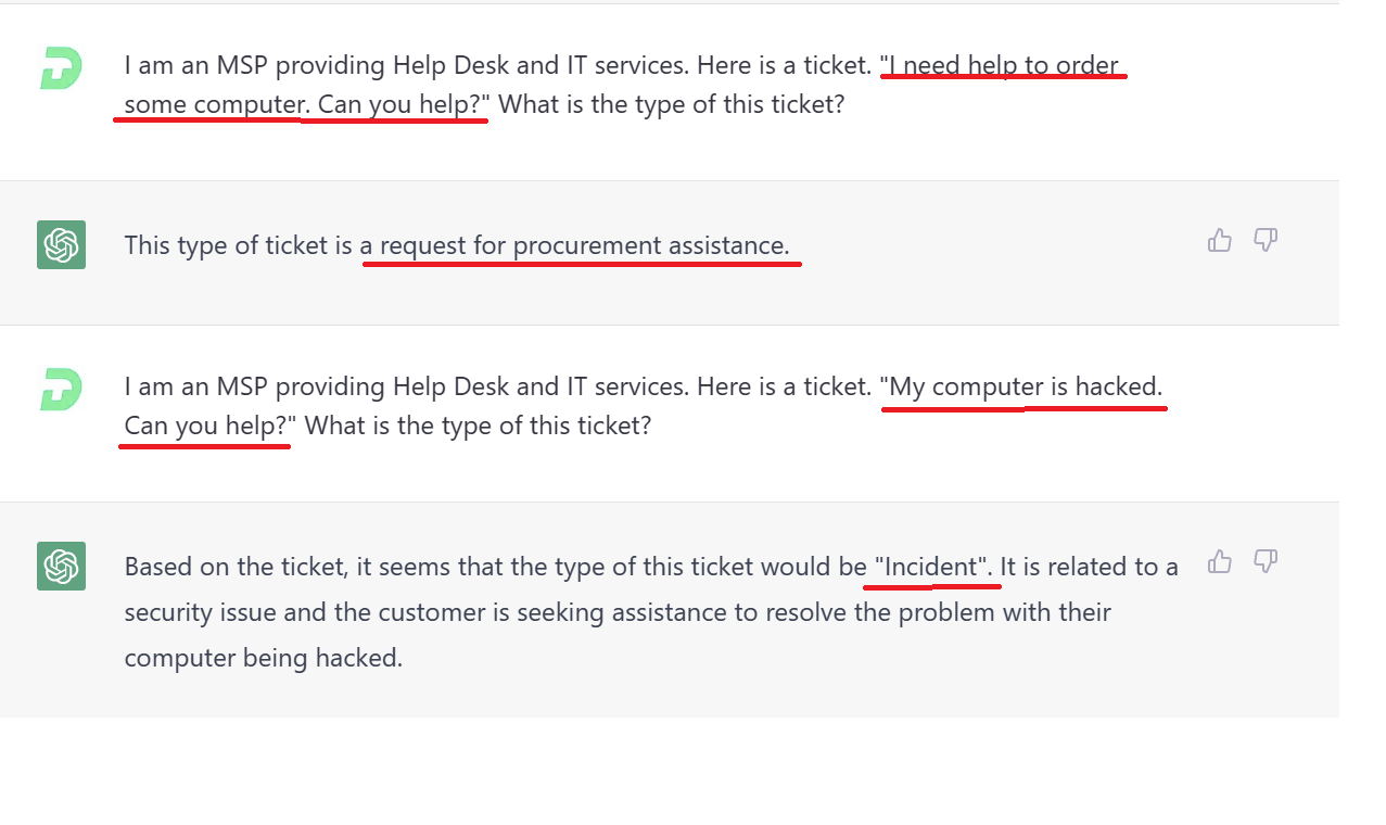 Categorize Service Ticket